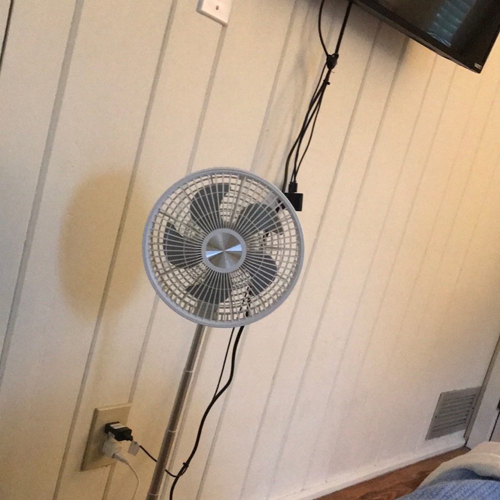 Sleek Gray Oscillating Fan